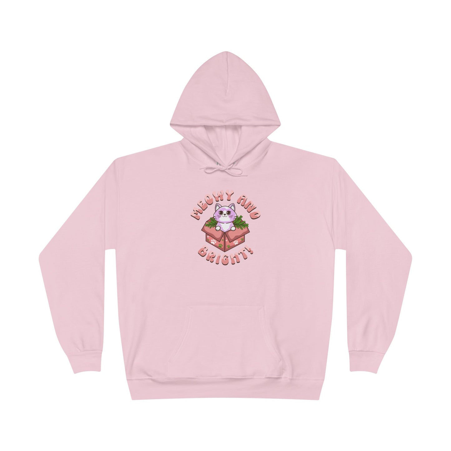 Meowy and Bright Eco-Friendly Pullover Hoodie - Cute Cat Design