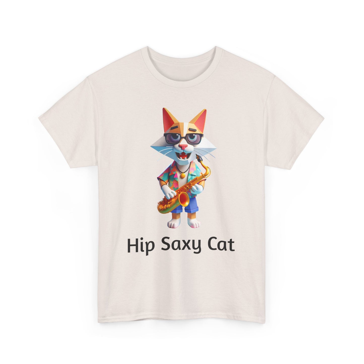 Hip Cat Playing Saxophone Tee