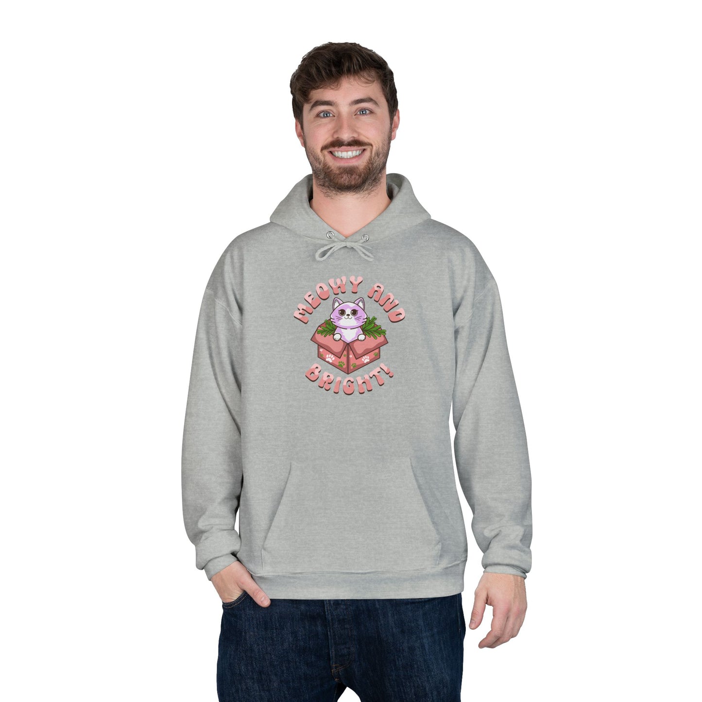 Meowy and Bright Eco-Friendly Pullover Hoodie - Cute Cat Design