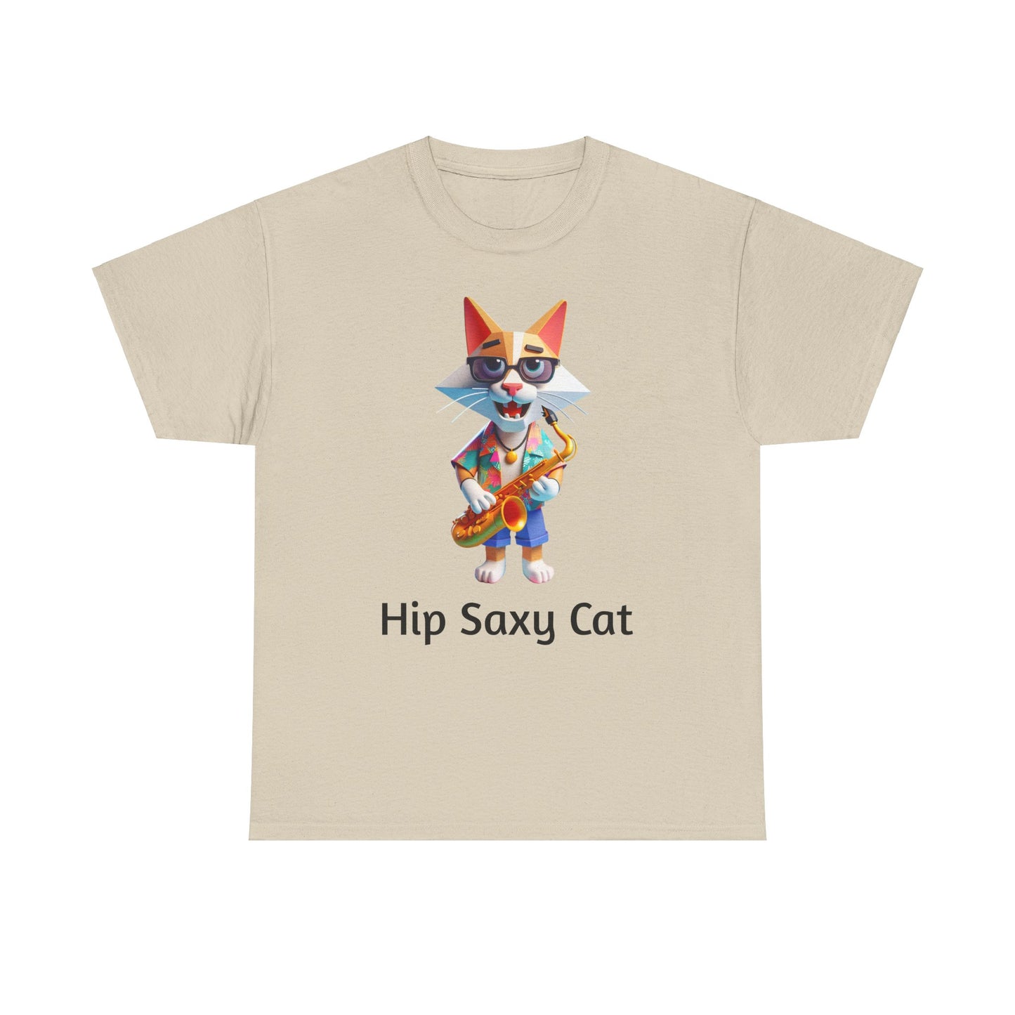 Hip Cat Playing Saxophone Tee