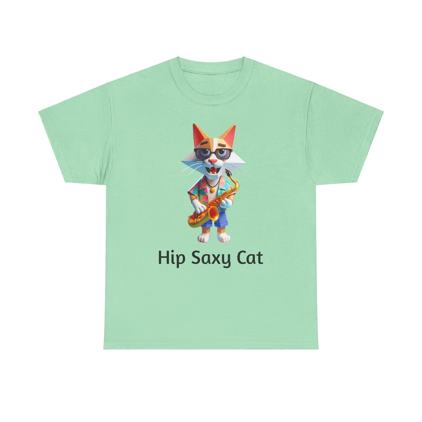 Hip Cat Playing Saxophone Tee