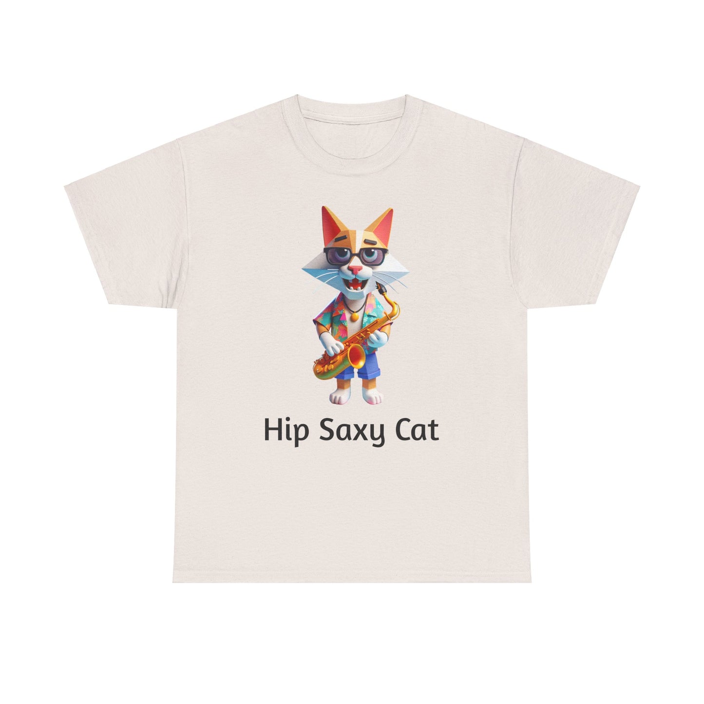 Hip Cat Playing Saxophone Tee