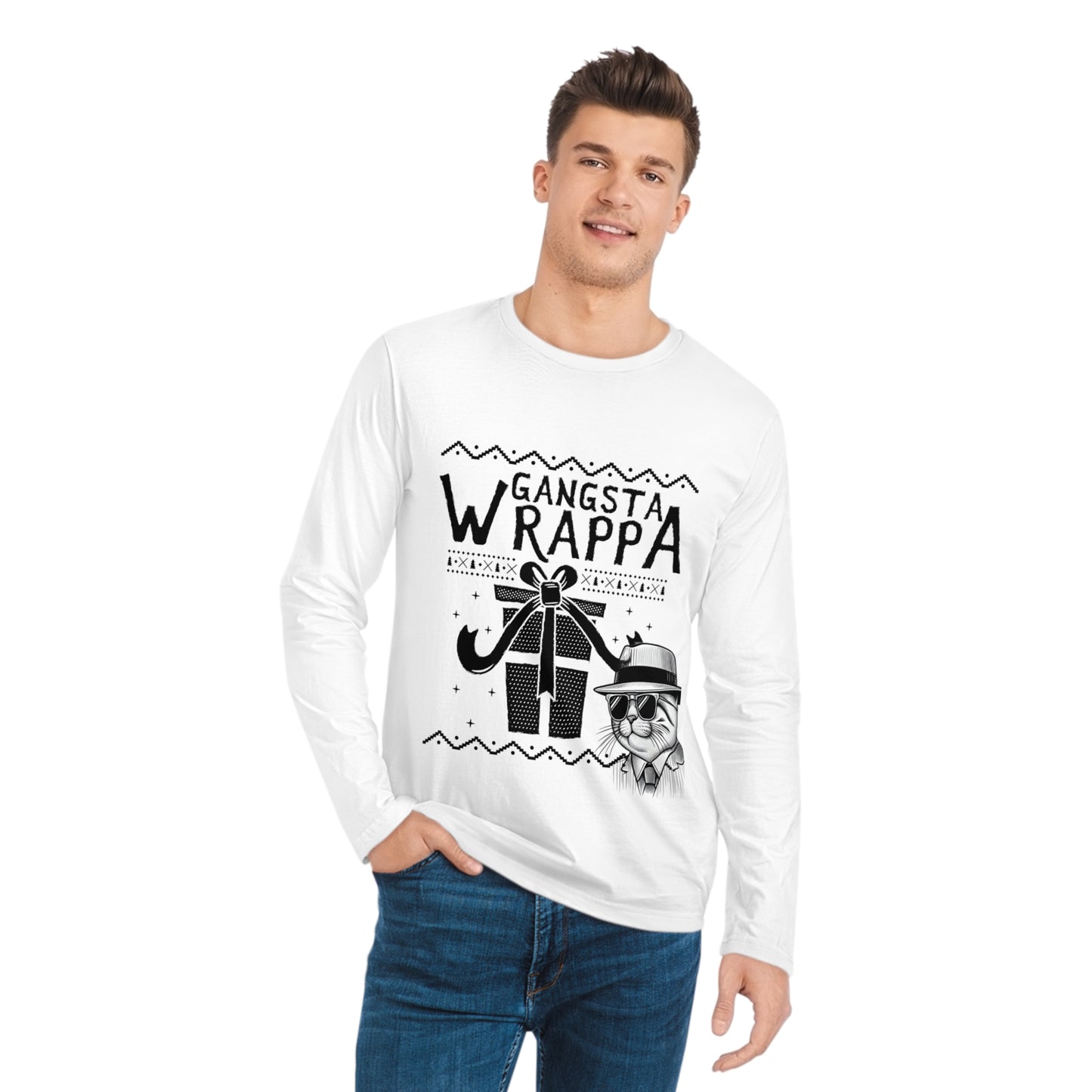 Long Sleeve Shirt Gangster Wrappa Cat Men's Organic