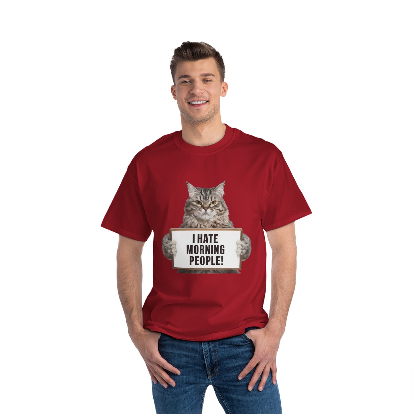 Funny Cat T-Shirt - "I Hate Morning People!"
