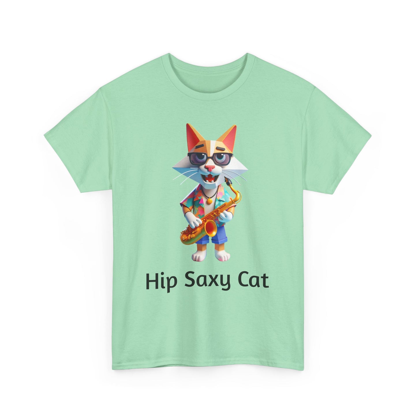 Hip Cat Playing Saxophone Tee