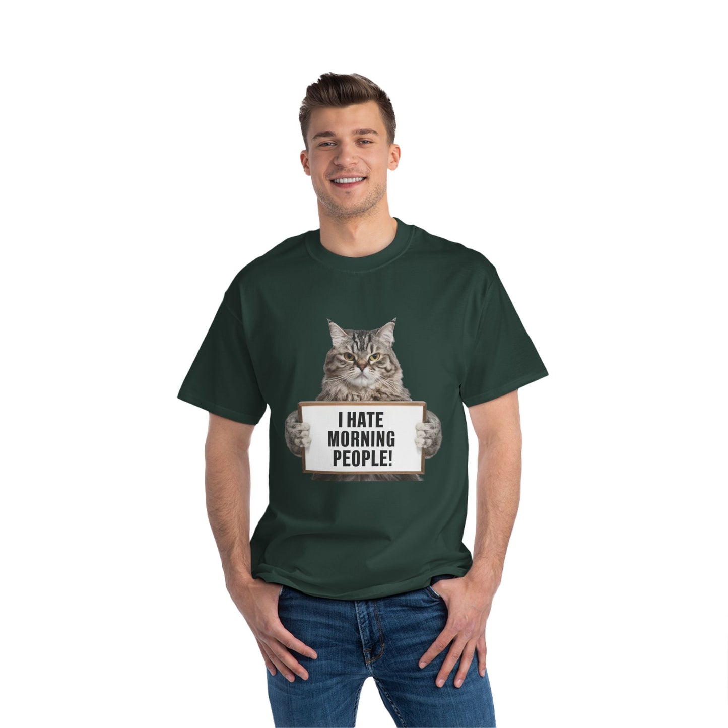 Funny Cat T-Shirt - "I Hate Morning People!"