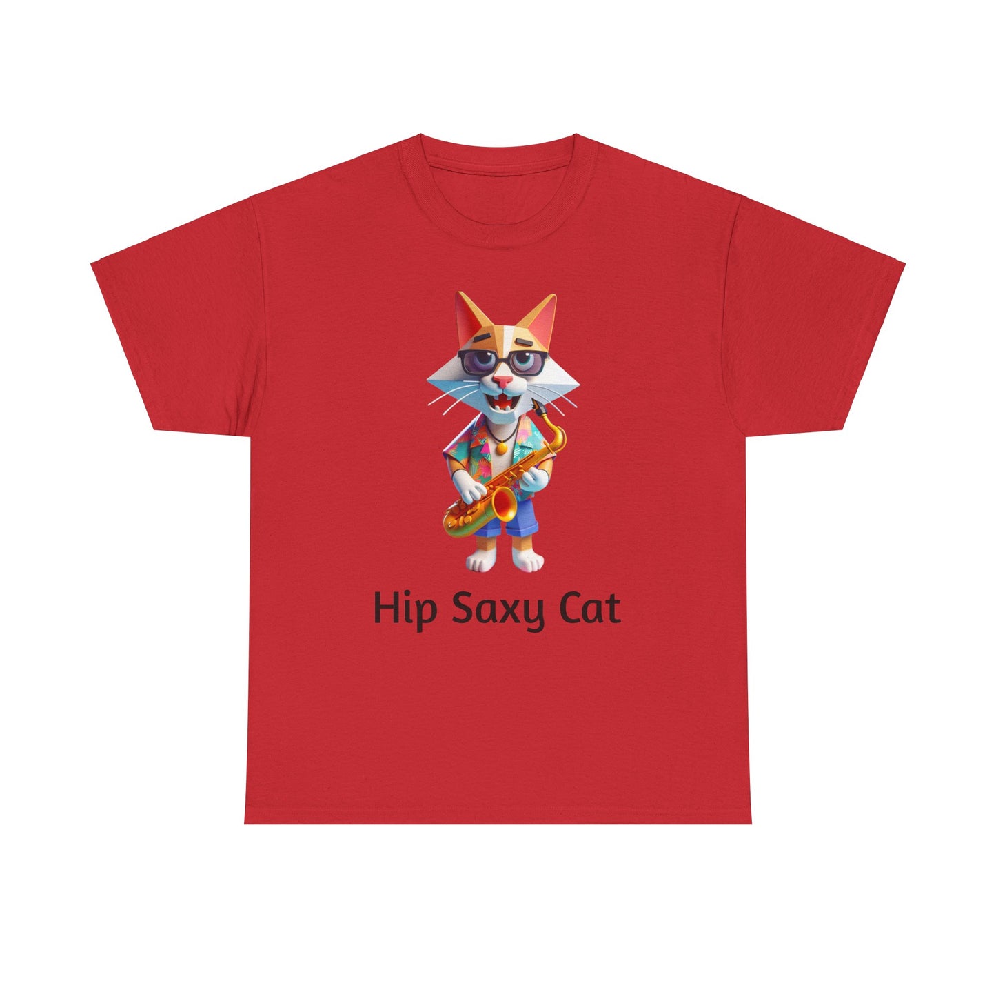 Hip Cat Playing Saxophone Tee