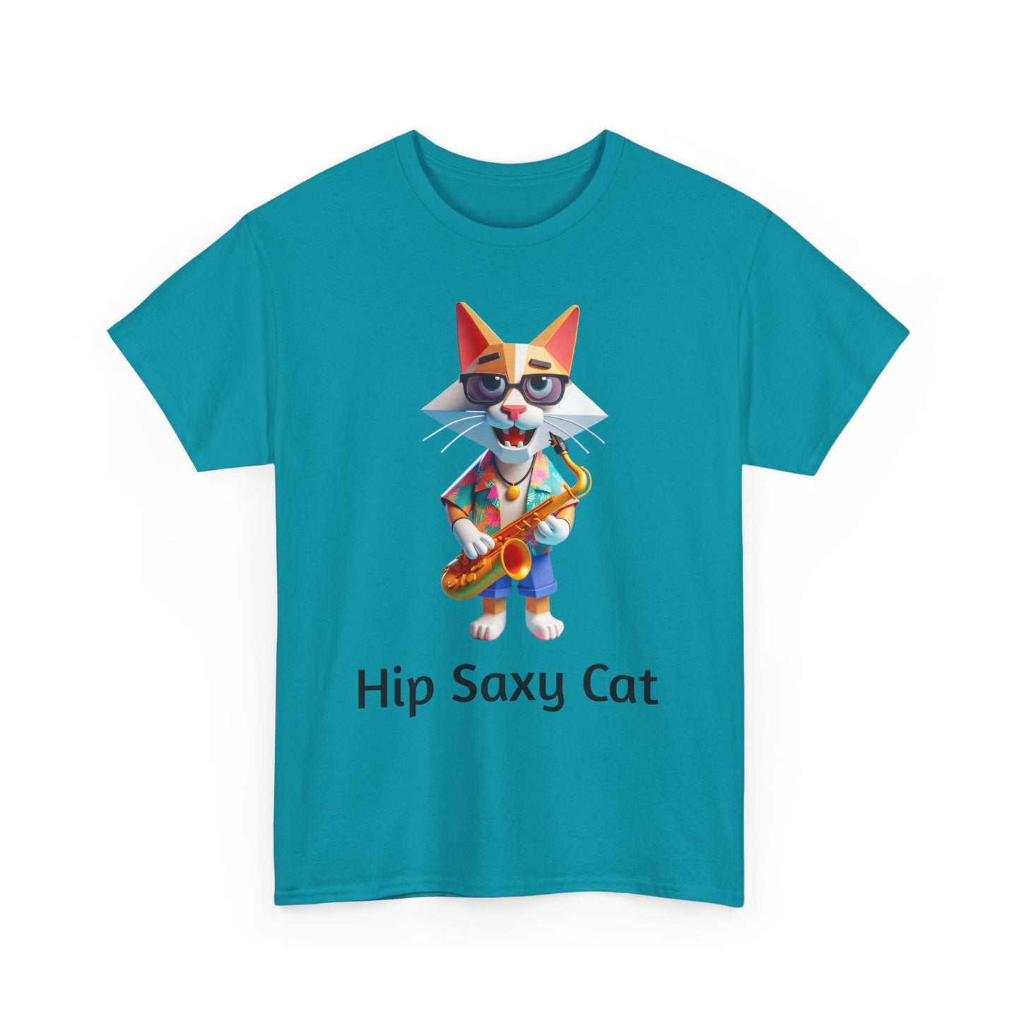 Hip Cat Playing Saxophone Tee