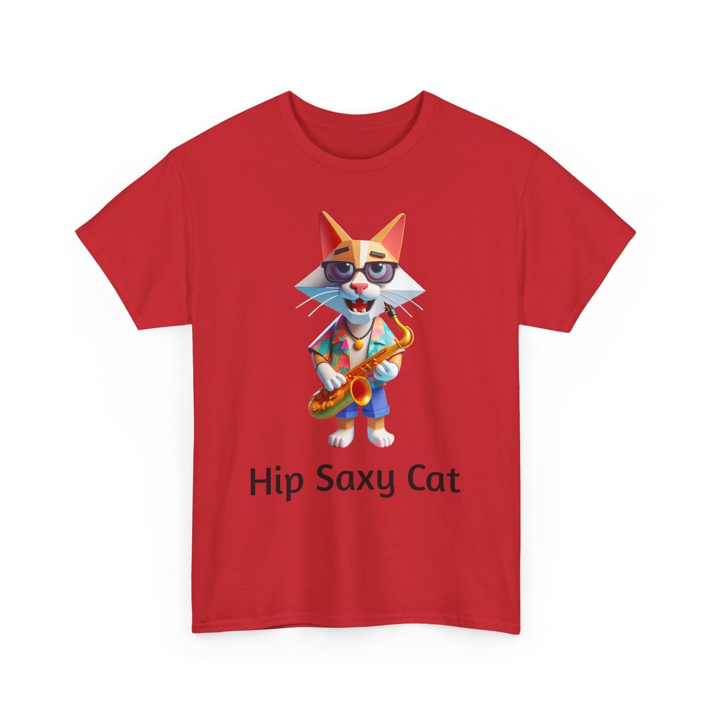 Hip Cat Playing Saxophone Tee