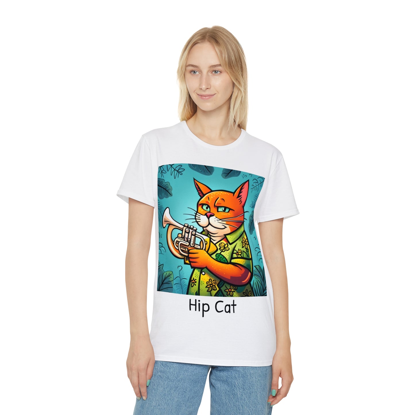 Trumpet Playing Cat Unisex T-Shirt