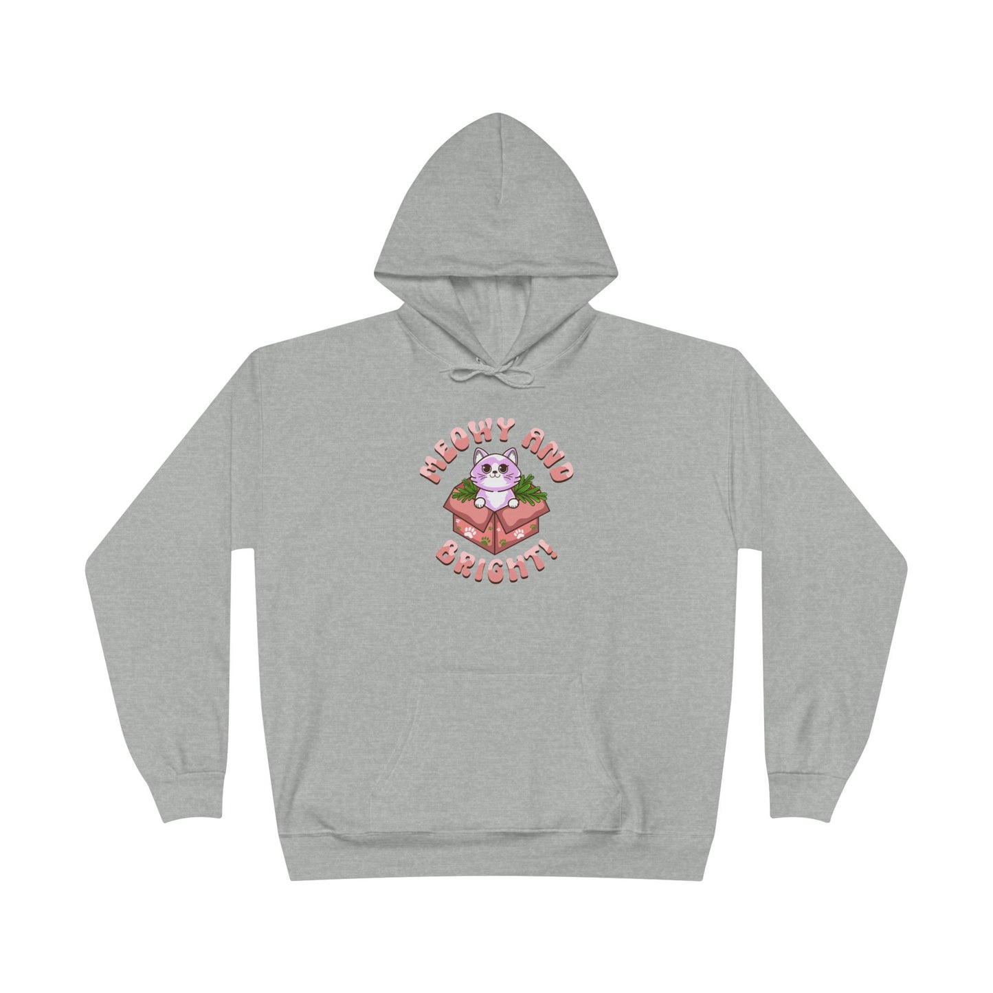 Meowy and Bright Eco-Friendly Pullover Hoodie - Cute Cat Design