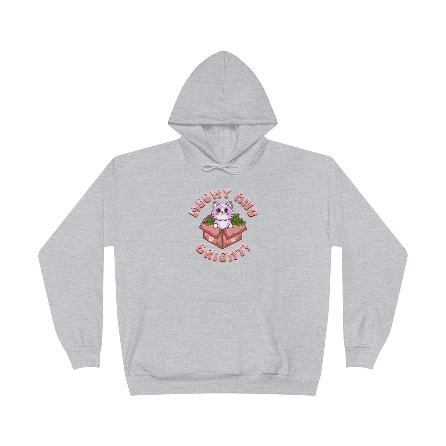 Meowy and Bright Eco-Friendly Pullover Hoodie - Cute Cat Design