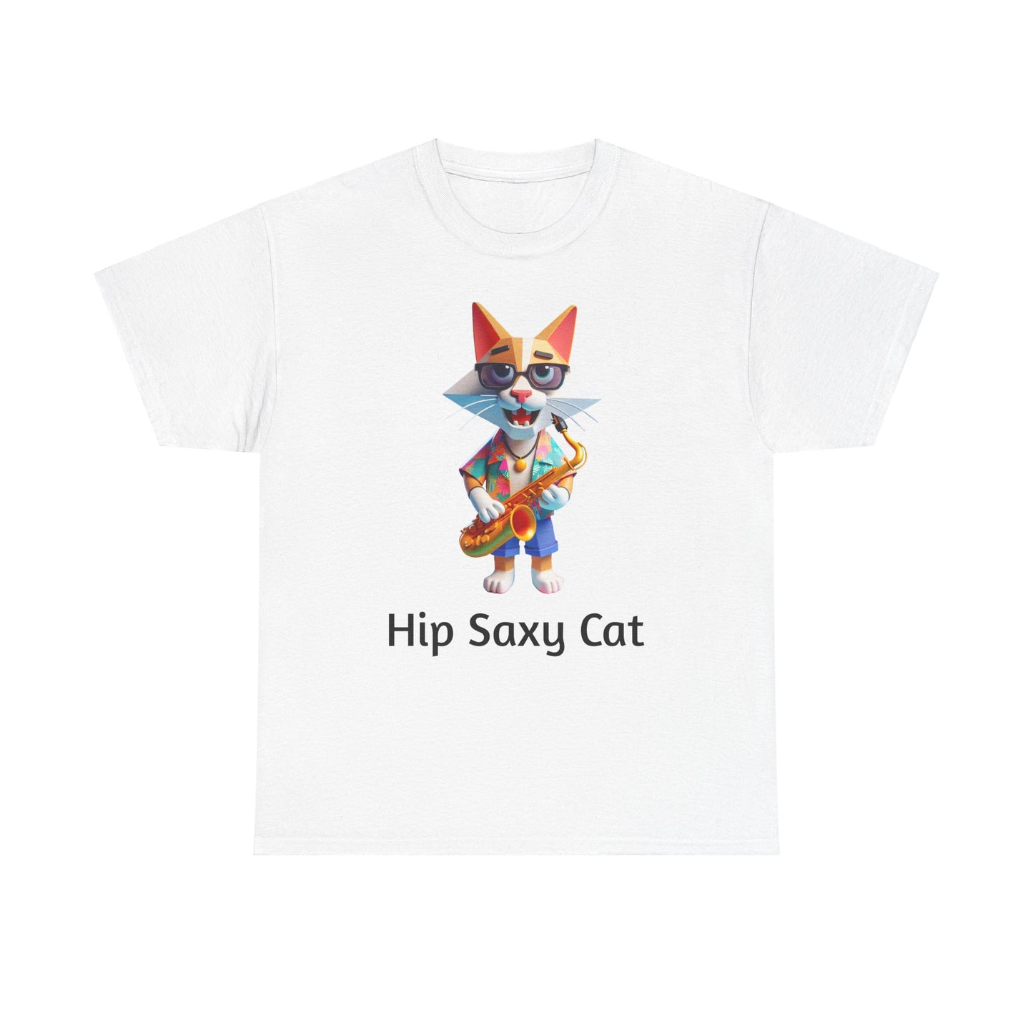 Hip Cat Playing Saxophone Tee