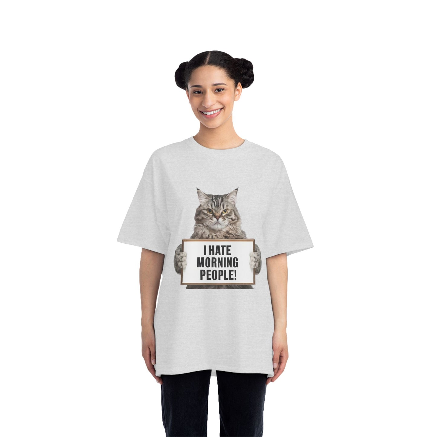 Funny Cat T-Shirt - "I Hate Morning People!"
