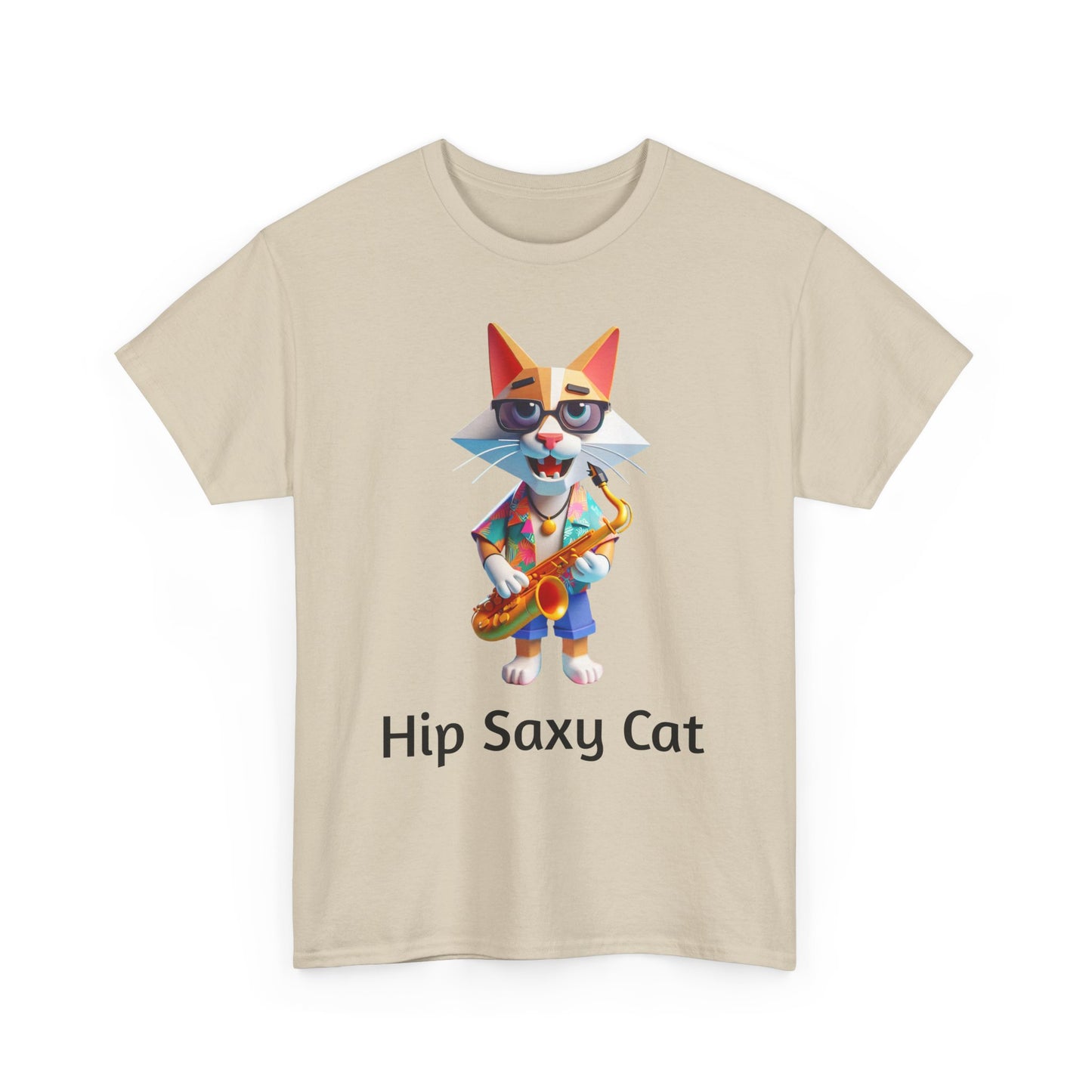 Hip Cat Playing Saxophone Tee