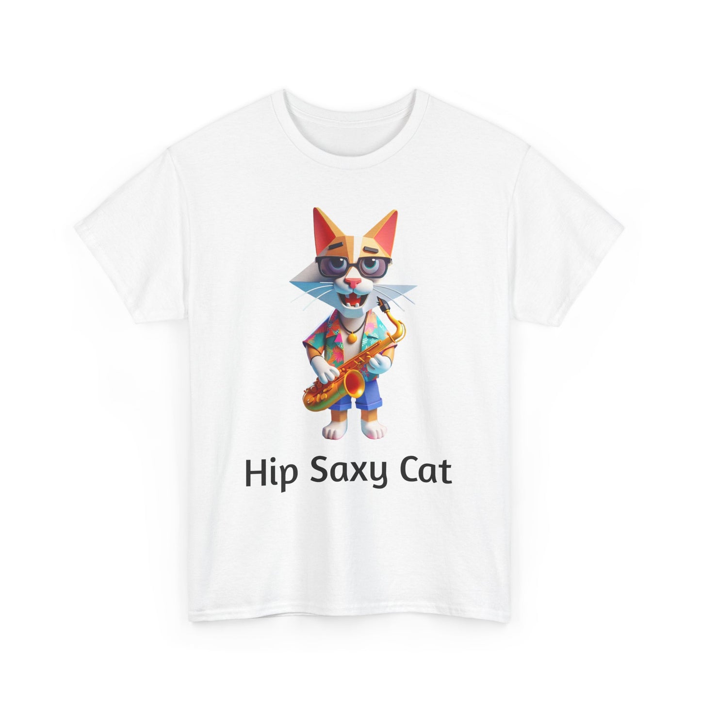 Hip Cat Playing Saxophone Tee