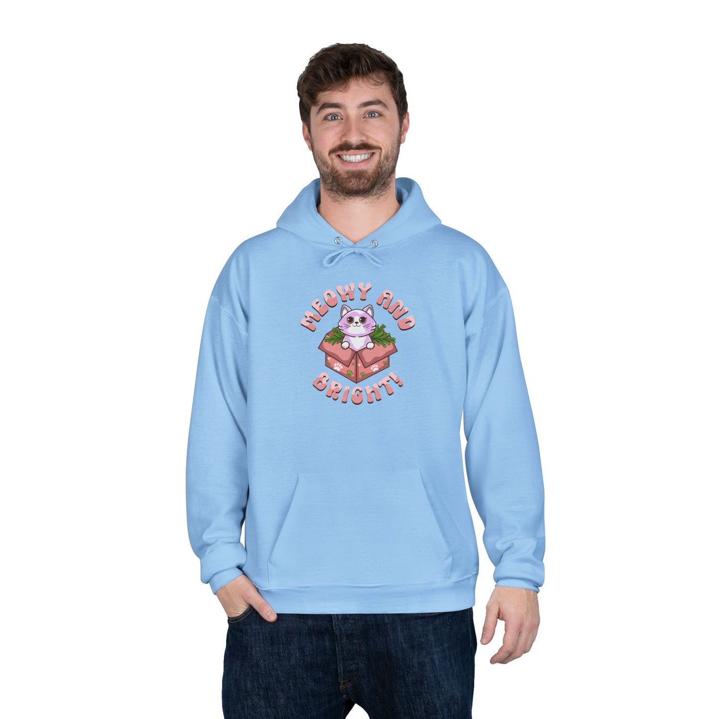 Meowy and Bright Eco-Friendly Pullover Hoodie - Cute Cat Design