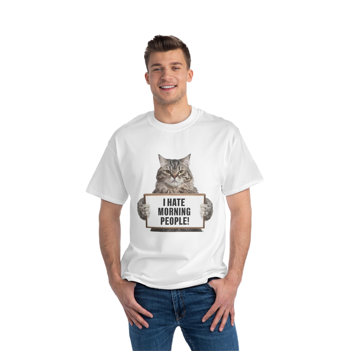 Funny Cat T-Shirt - "I Hate Morning People!"