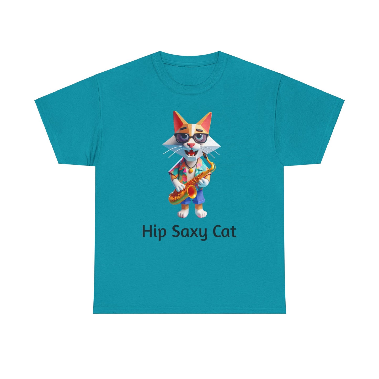 Hip Cat Playing Saxophone Tee