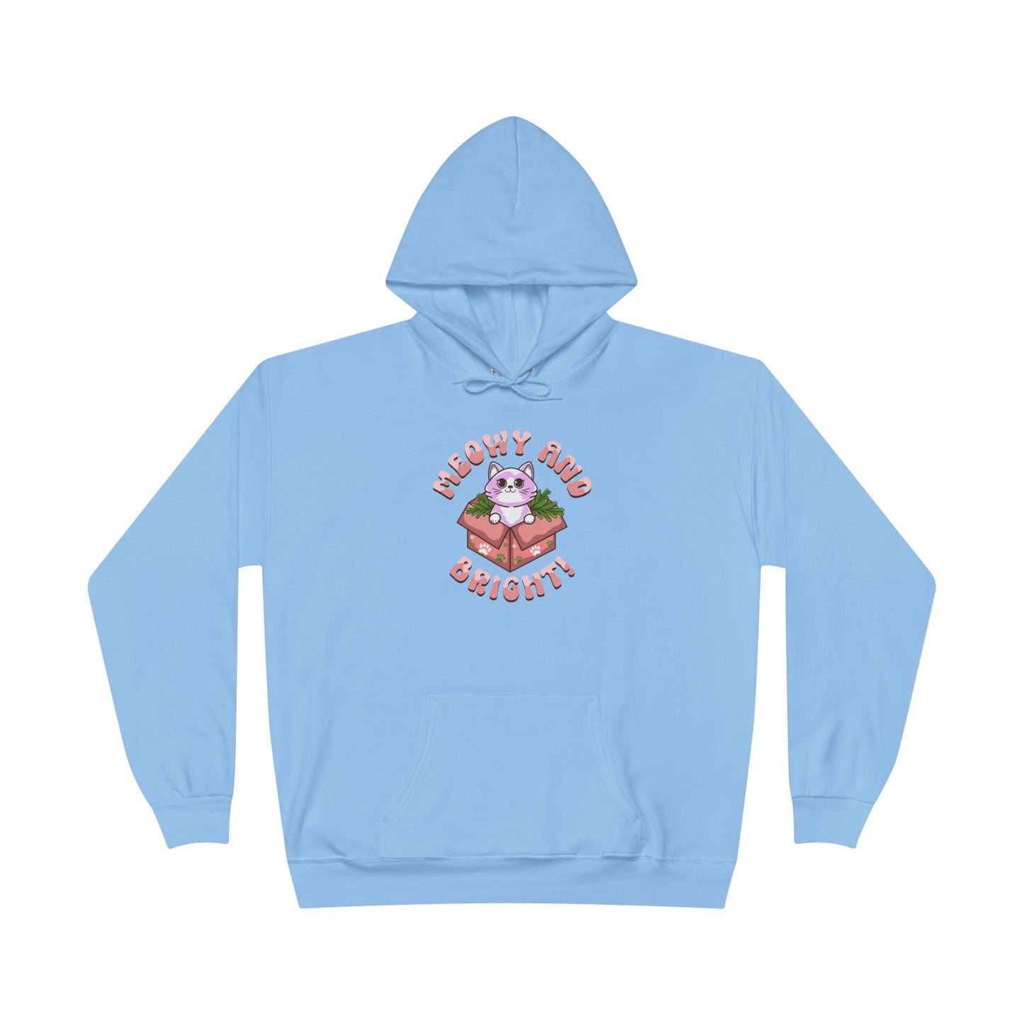 Meowy and Bright Eco-Friendly Pullover Hoodie - Cute Cat Design