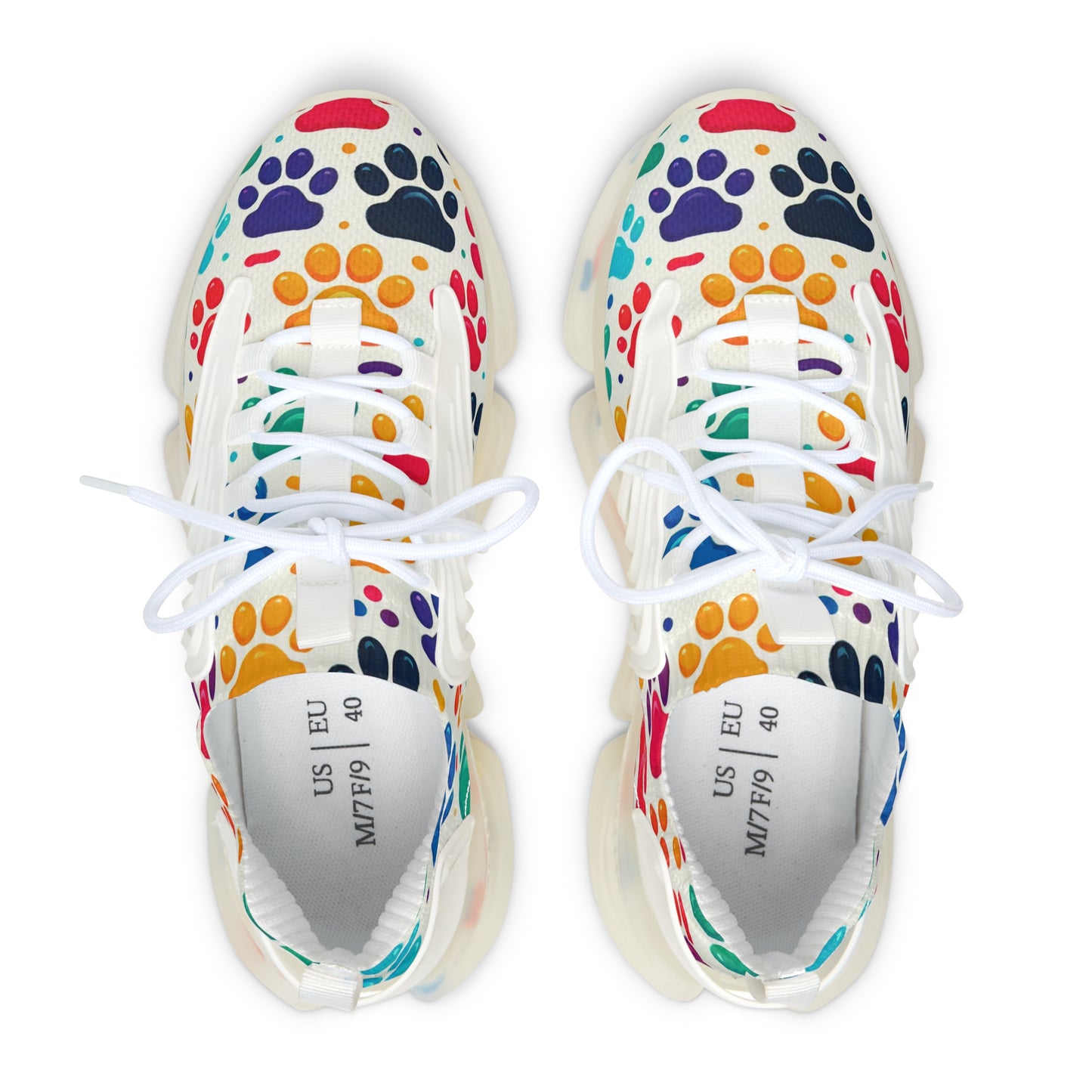 Stylish Cat Paw Print Women's Mesh Sneakers - Breathable & Lightweight