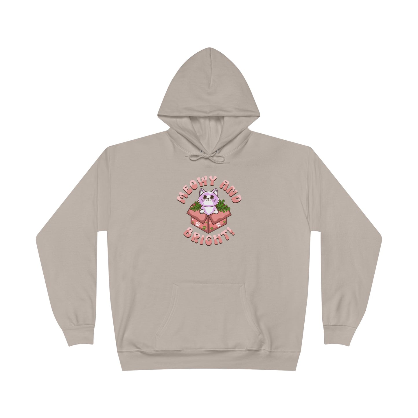 Meowy and Bright Eco-Friendly Pullover Hoodie - Cute Cat Design