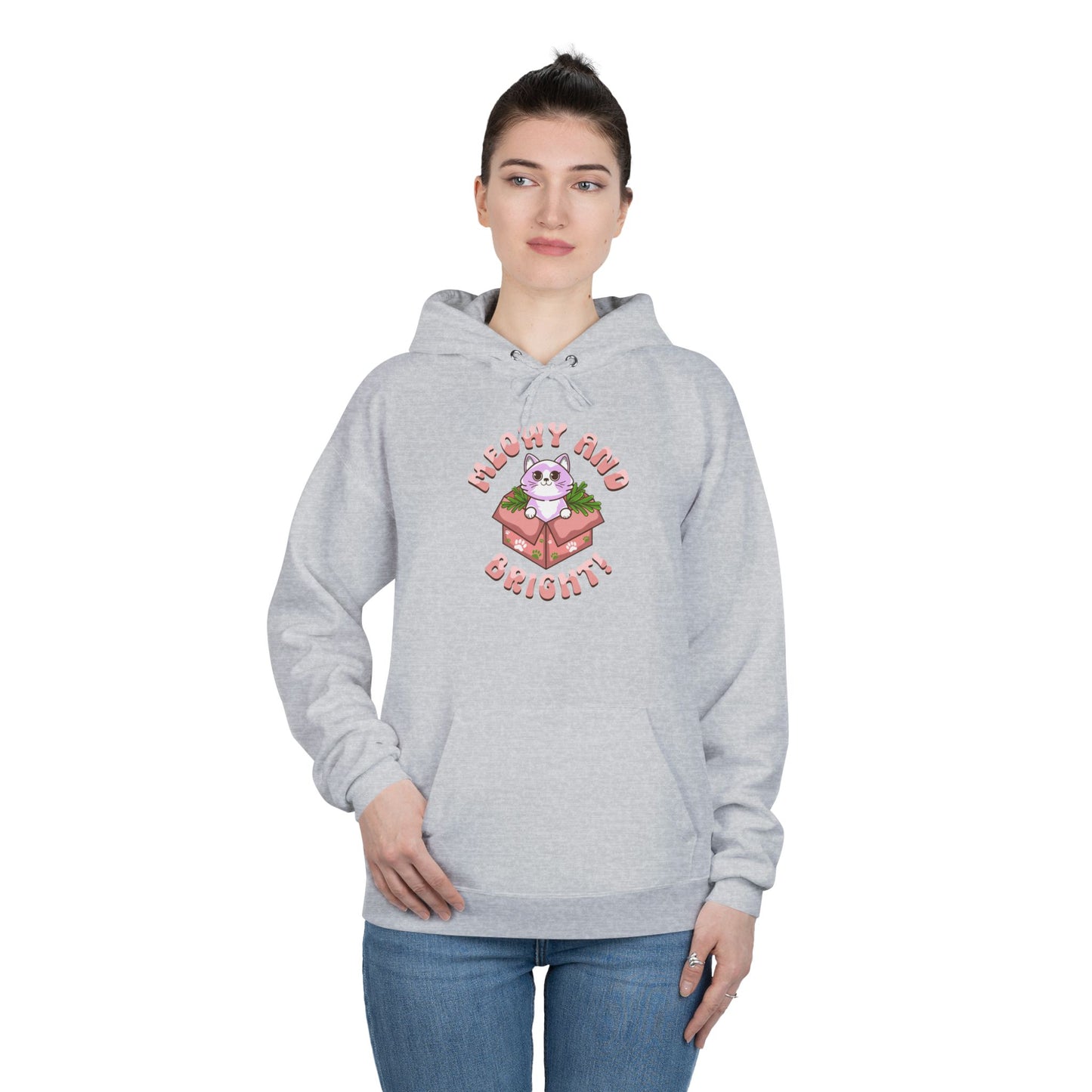 Meowy and Bright Eco-Friendly Pullover Hoodie - Cute Cat Design