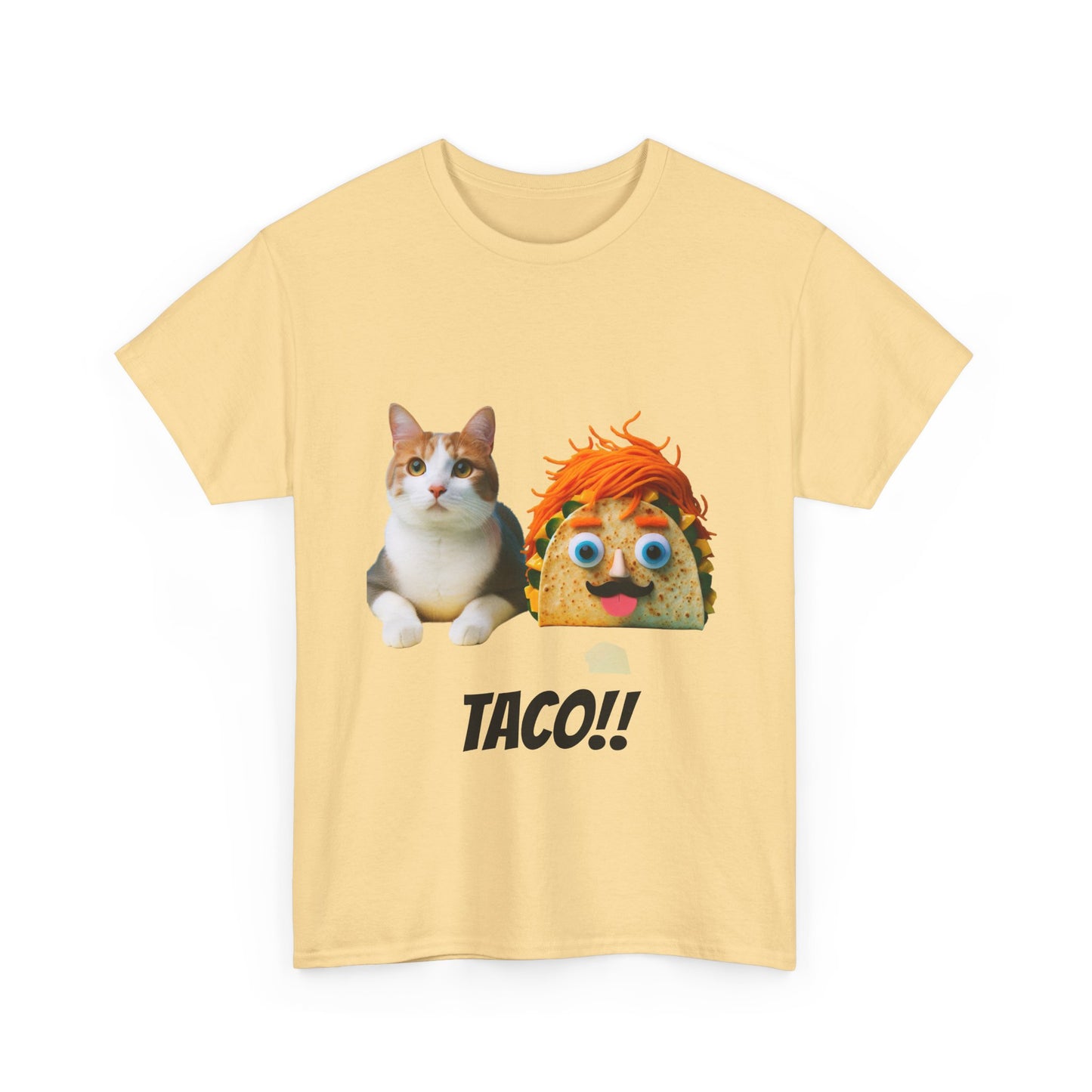 Funny Cat Taco Tee, Unisex Cotton T-Shirt, Gift for Cat Lovers, Cute Pet Shirt, Funny Animal Apparel, Birthday Gifts