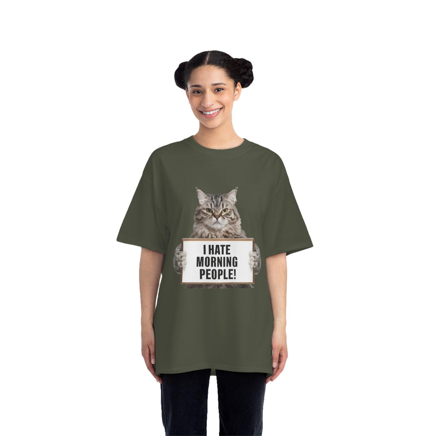 Funny Cat T-Shirt - "I Hate Morning People!"