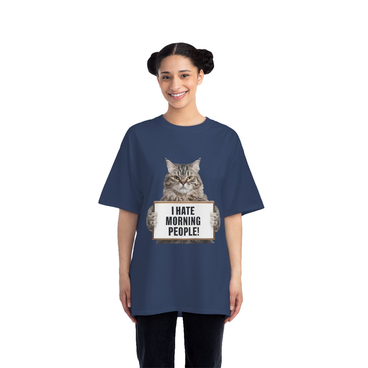Funny Cat T-Shirt - "I Hate Morning People!"
