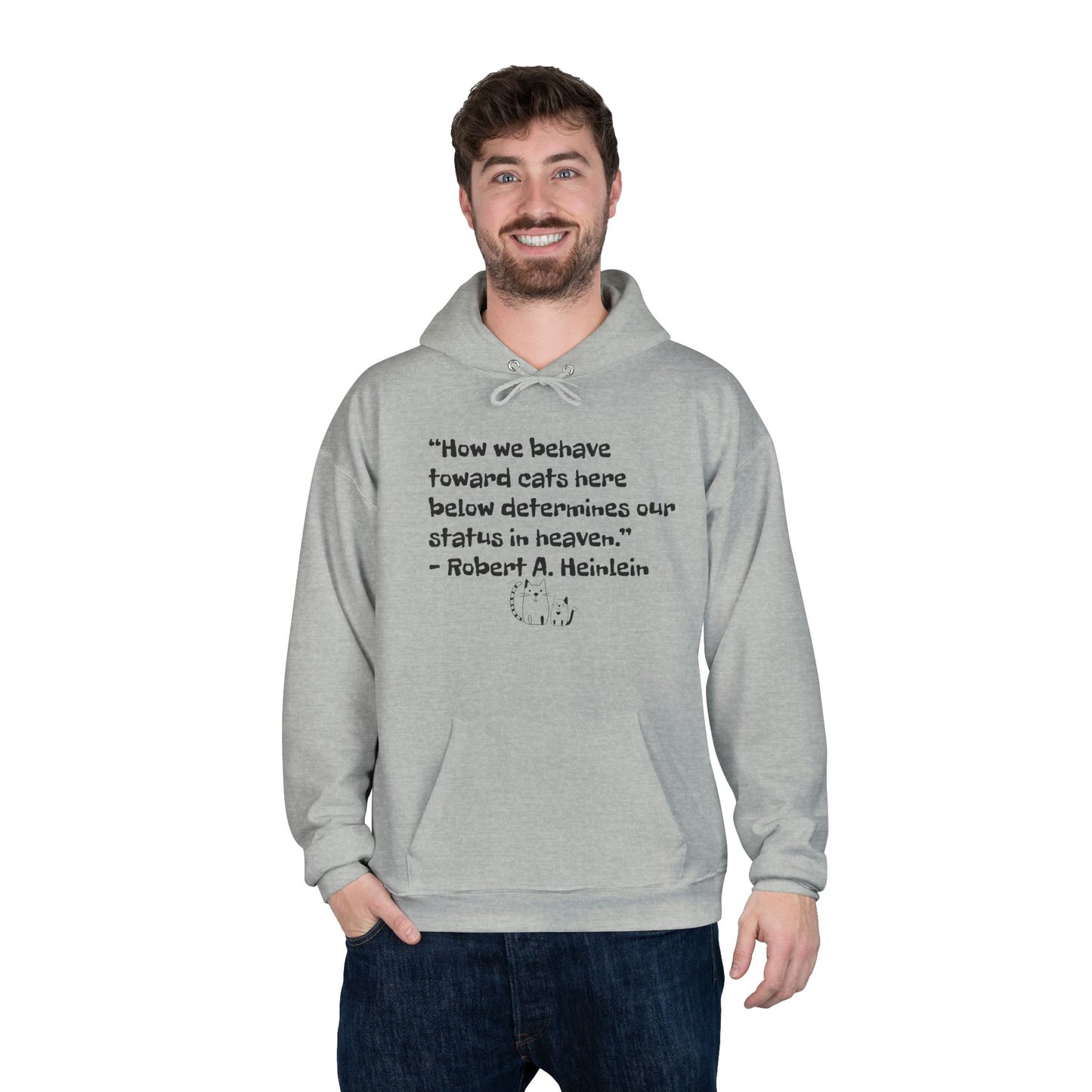 Heinlein Cat Quote Unisex EcoSmart® Pullover Hoodie Sweatshirt