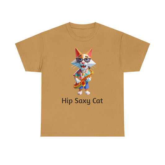 Hip Cat Playing Saxophone Tee