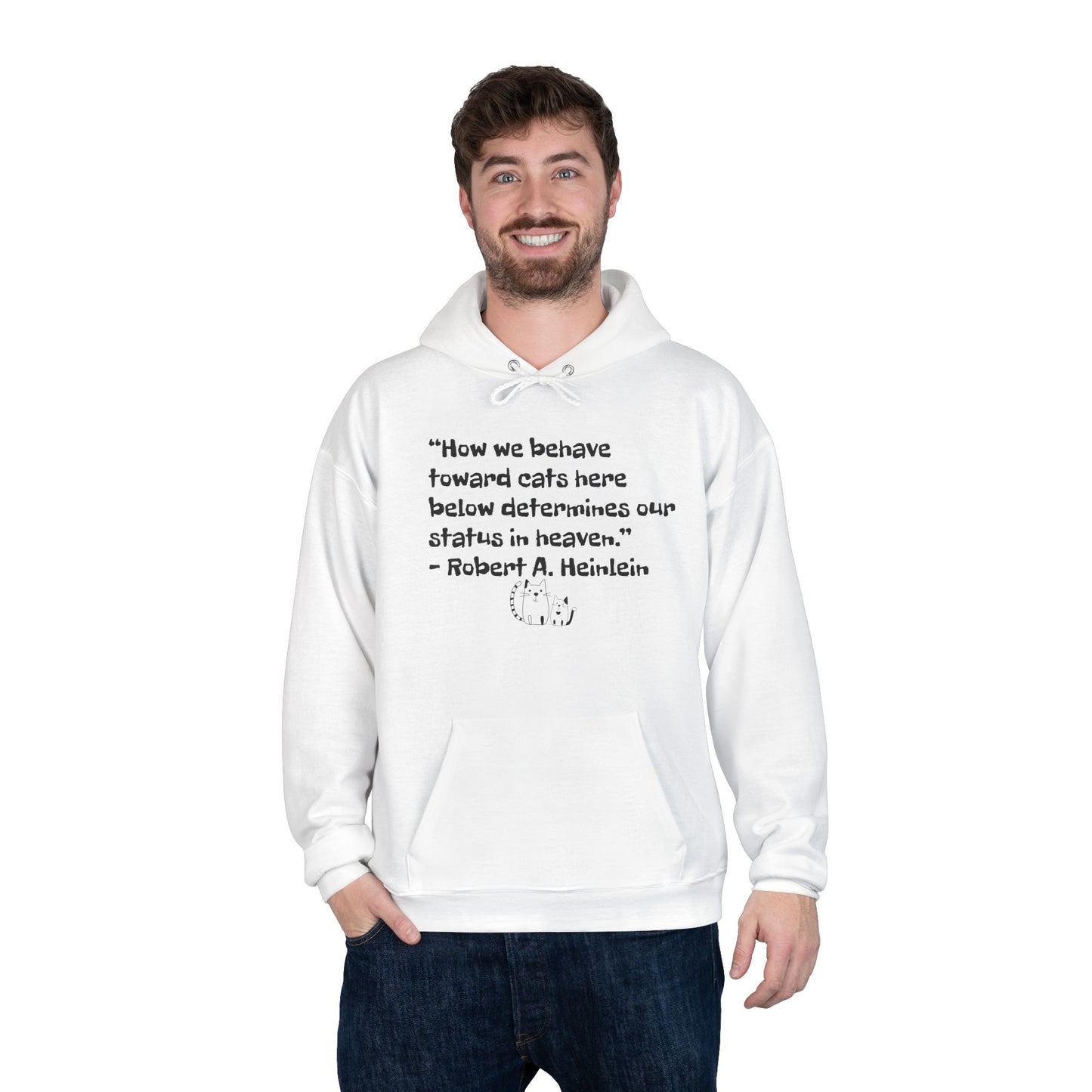 Heinlein Cat Quote Unisex EcoSmart® Pullover Hoodie Sweatshirt
