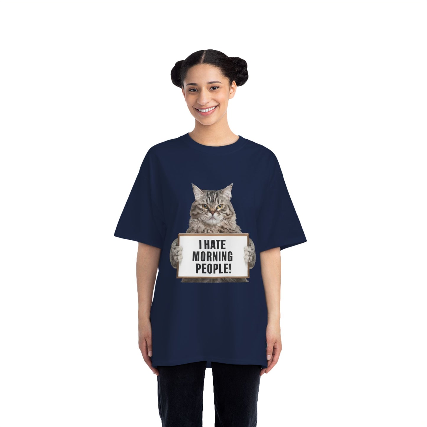 Funny Cat T-Shirt - "I Hate Morning People!"
