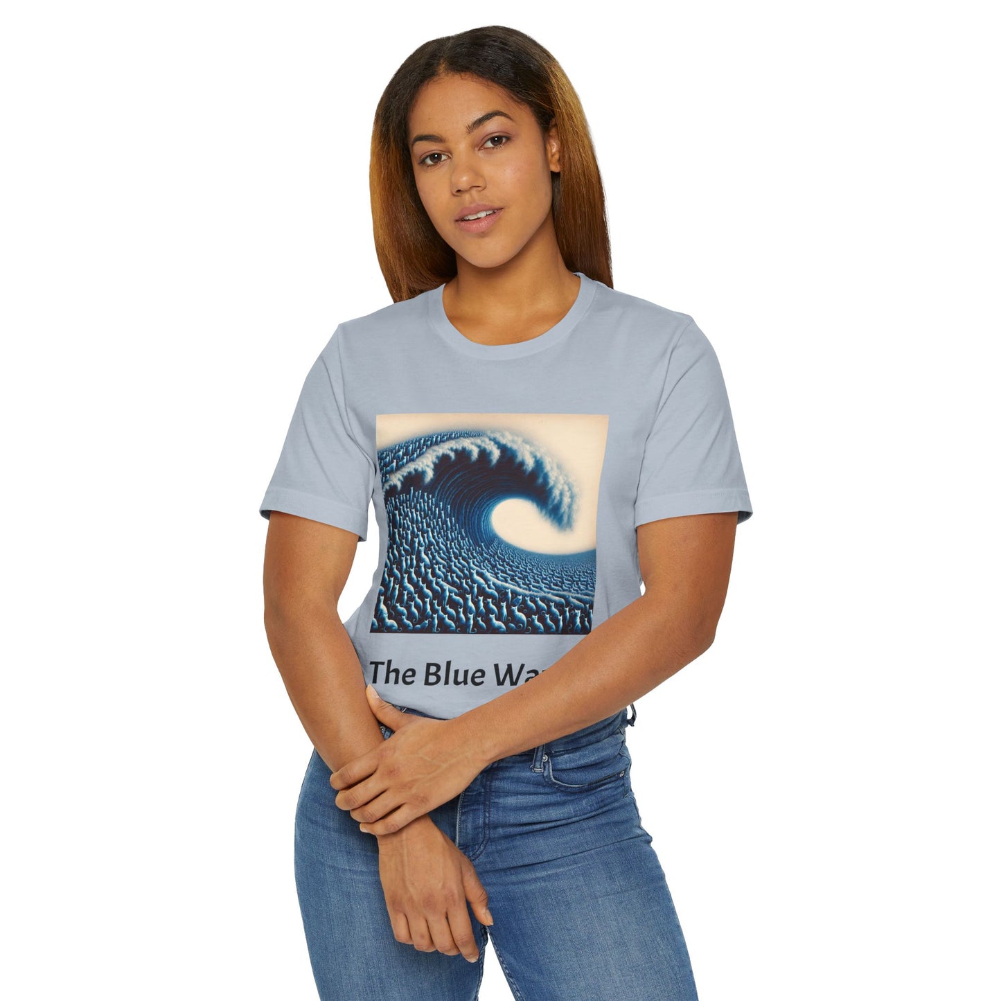 Blue Wave With Cats T-Shirt