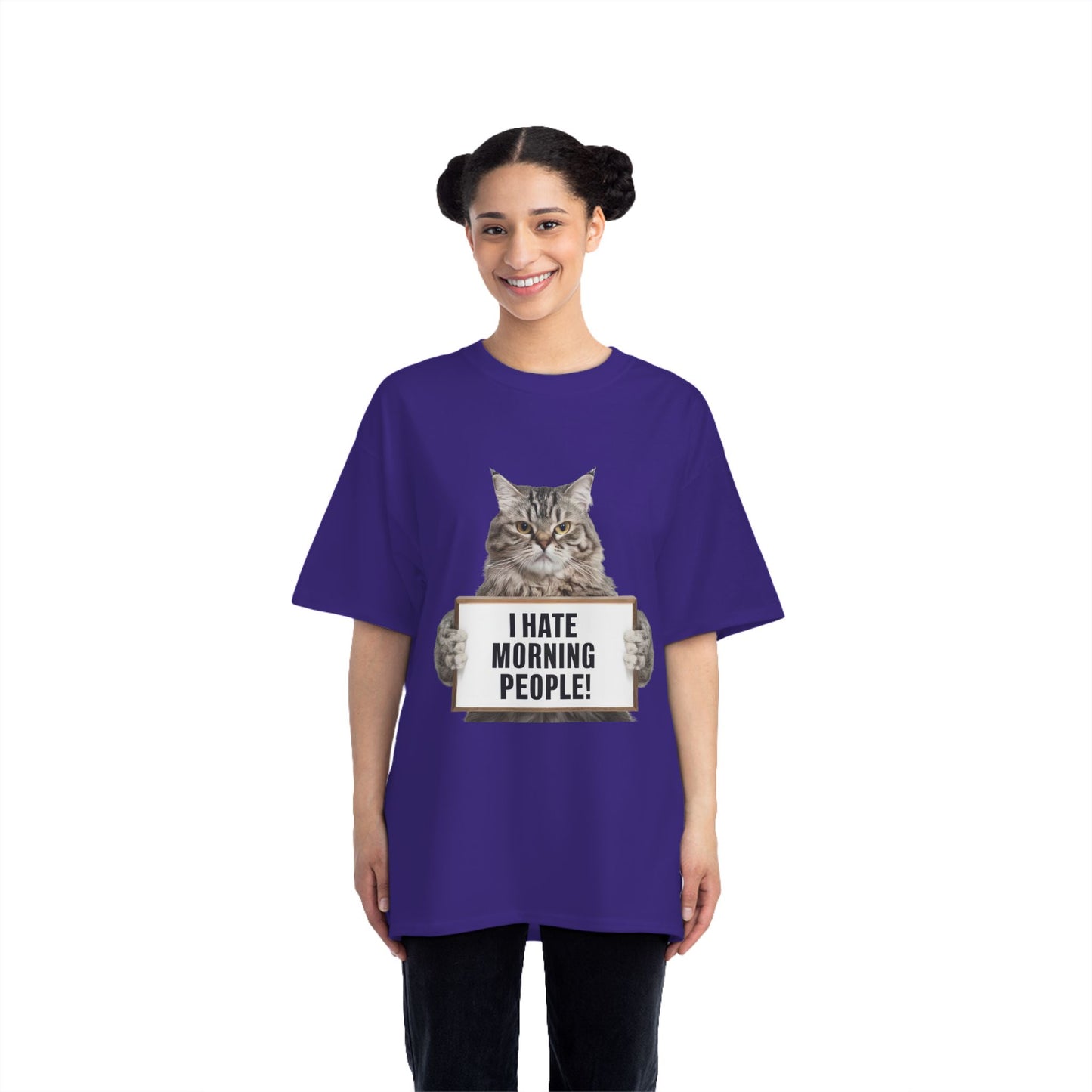 Funny Cat T-Shirt - "I Hate Morning People!"