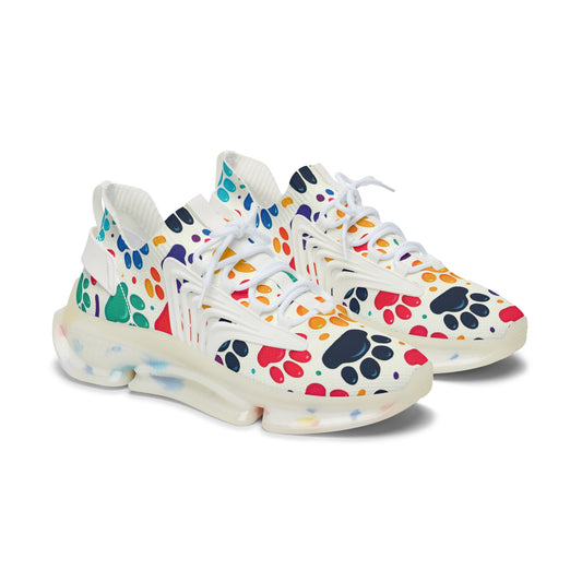 Stylish Cat Paw Print Women's Mesh Sneakers - Breathable & Lightweight