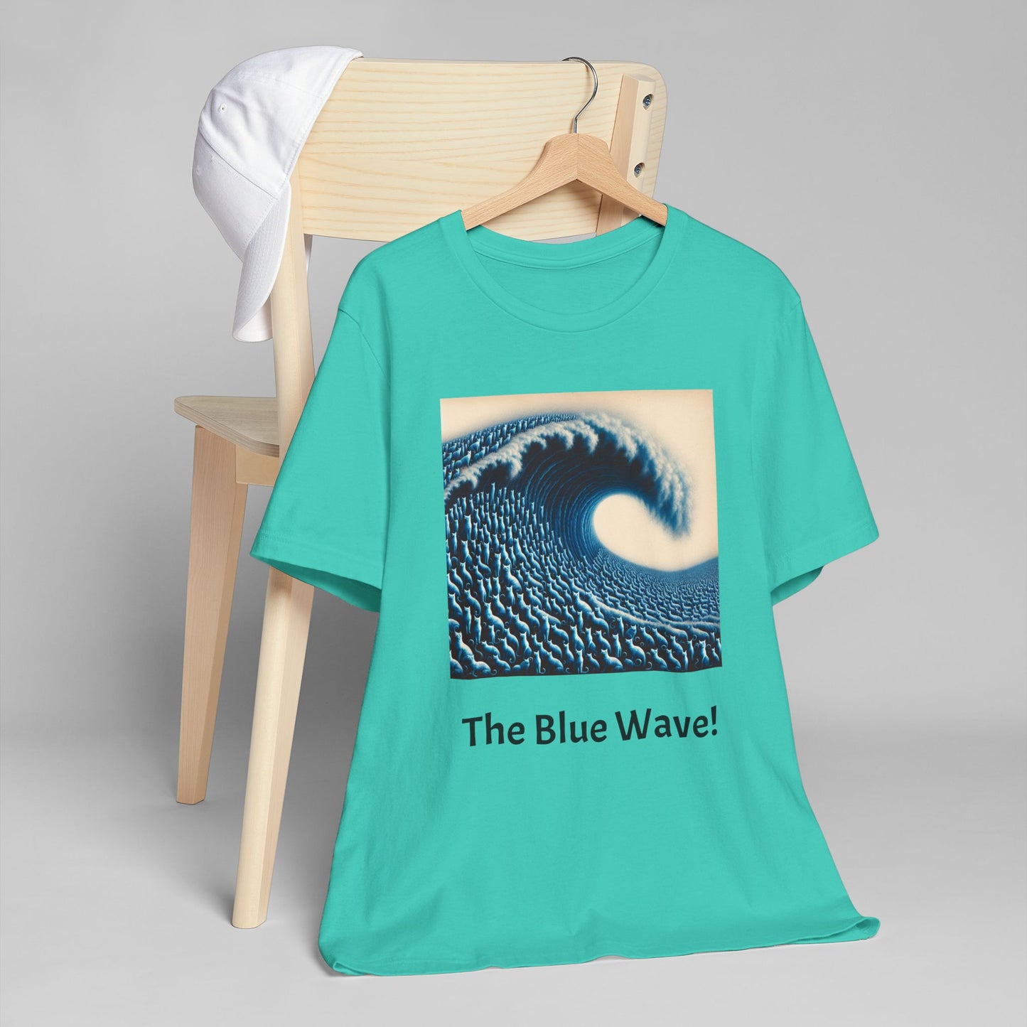 Blue Wave With Cats T-Shirt