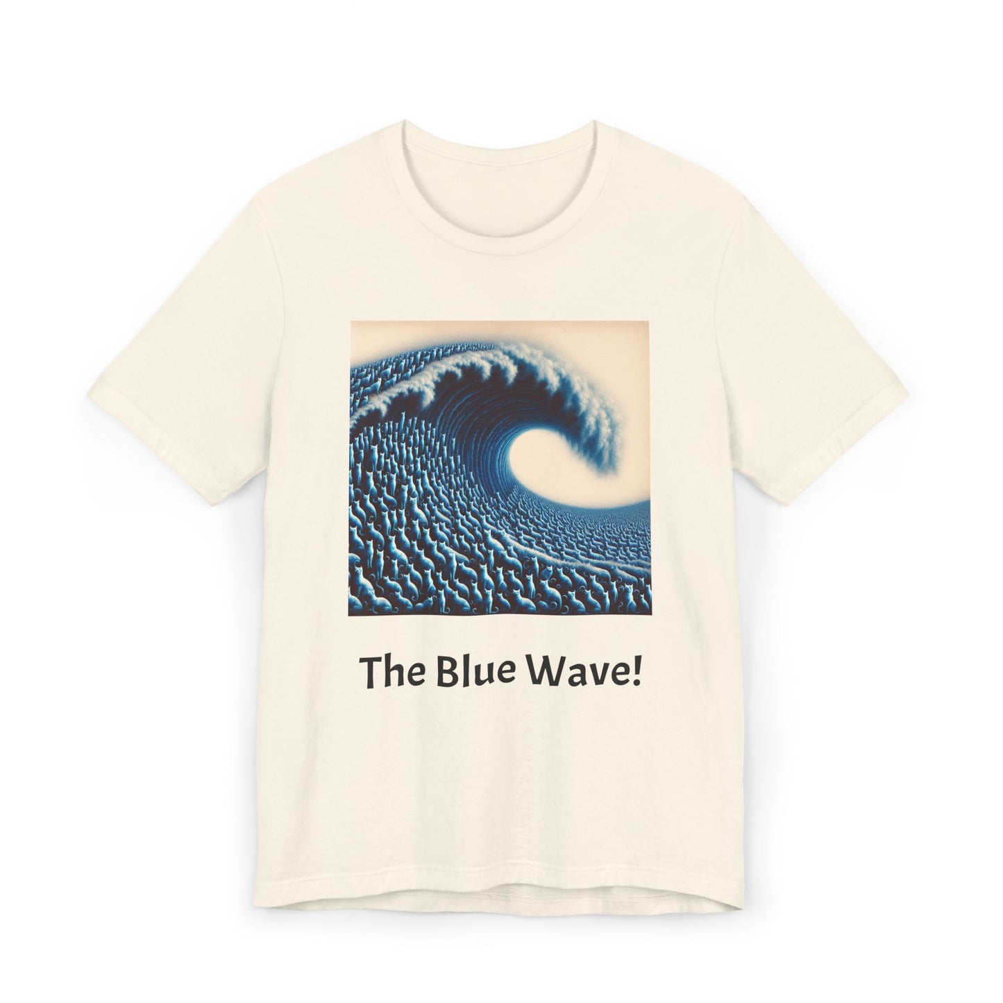 Blue Wave With Cats T-Shirt