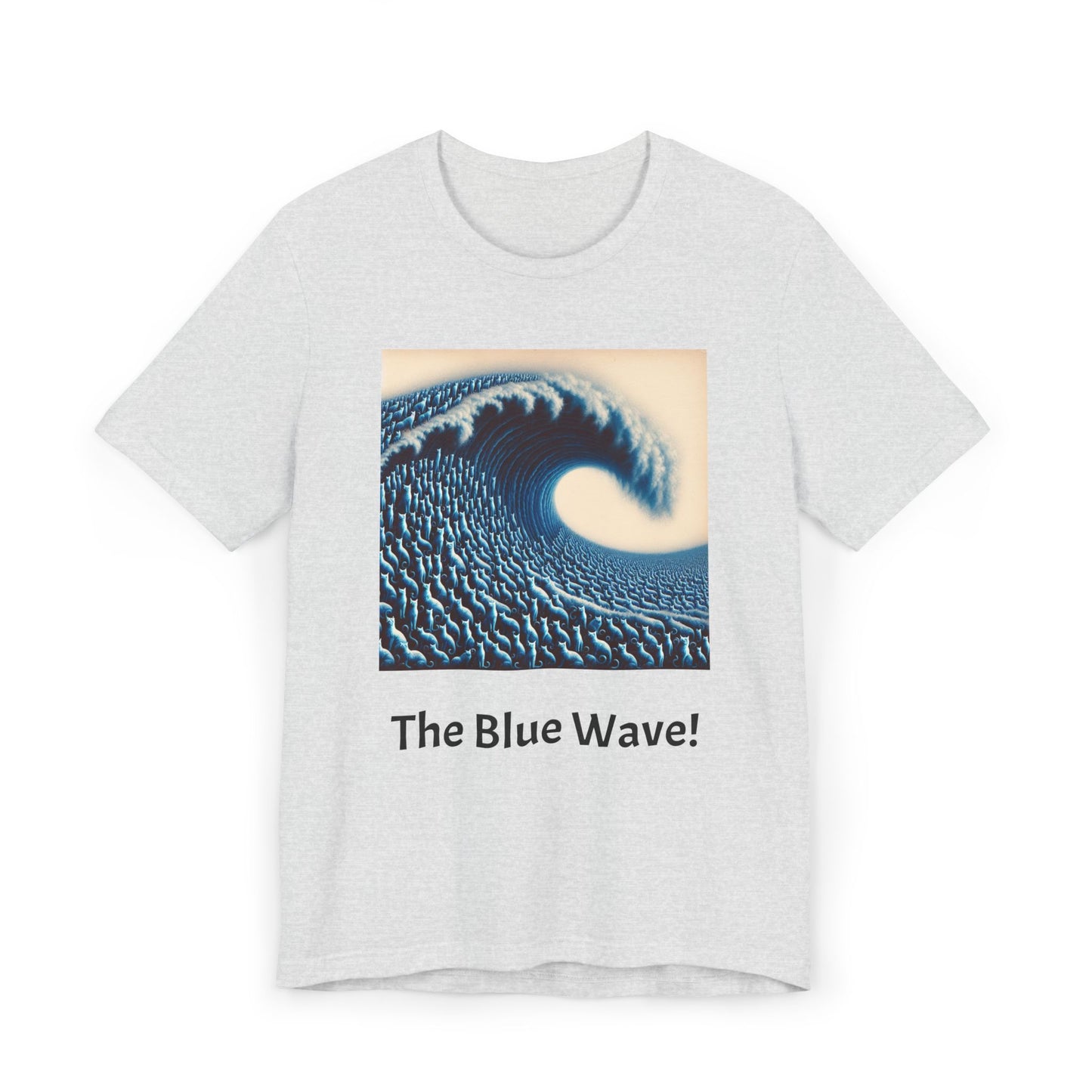 Blue Wave With Cats T-Shirt