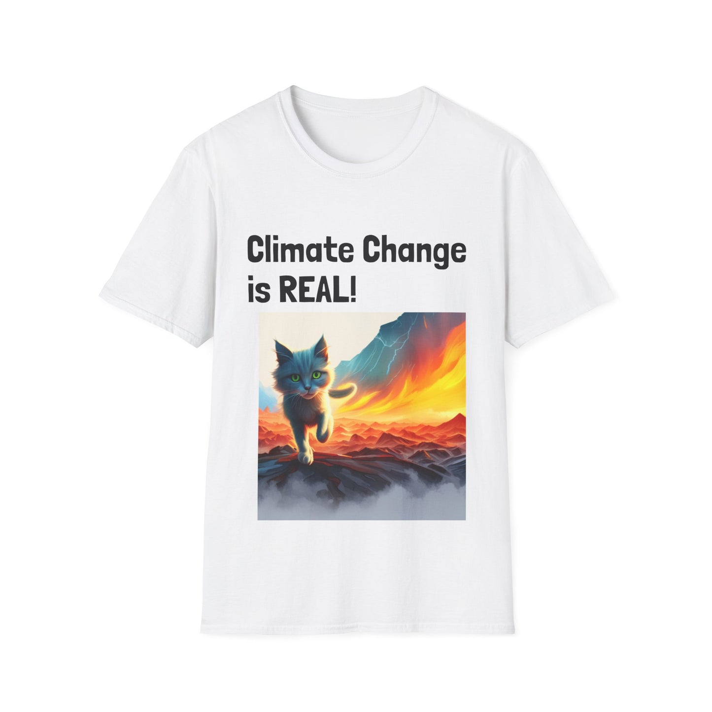 Cat Themed Climate Change T-Shirt