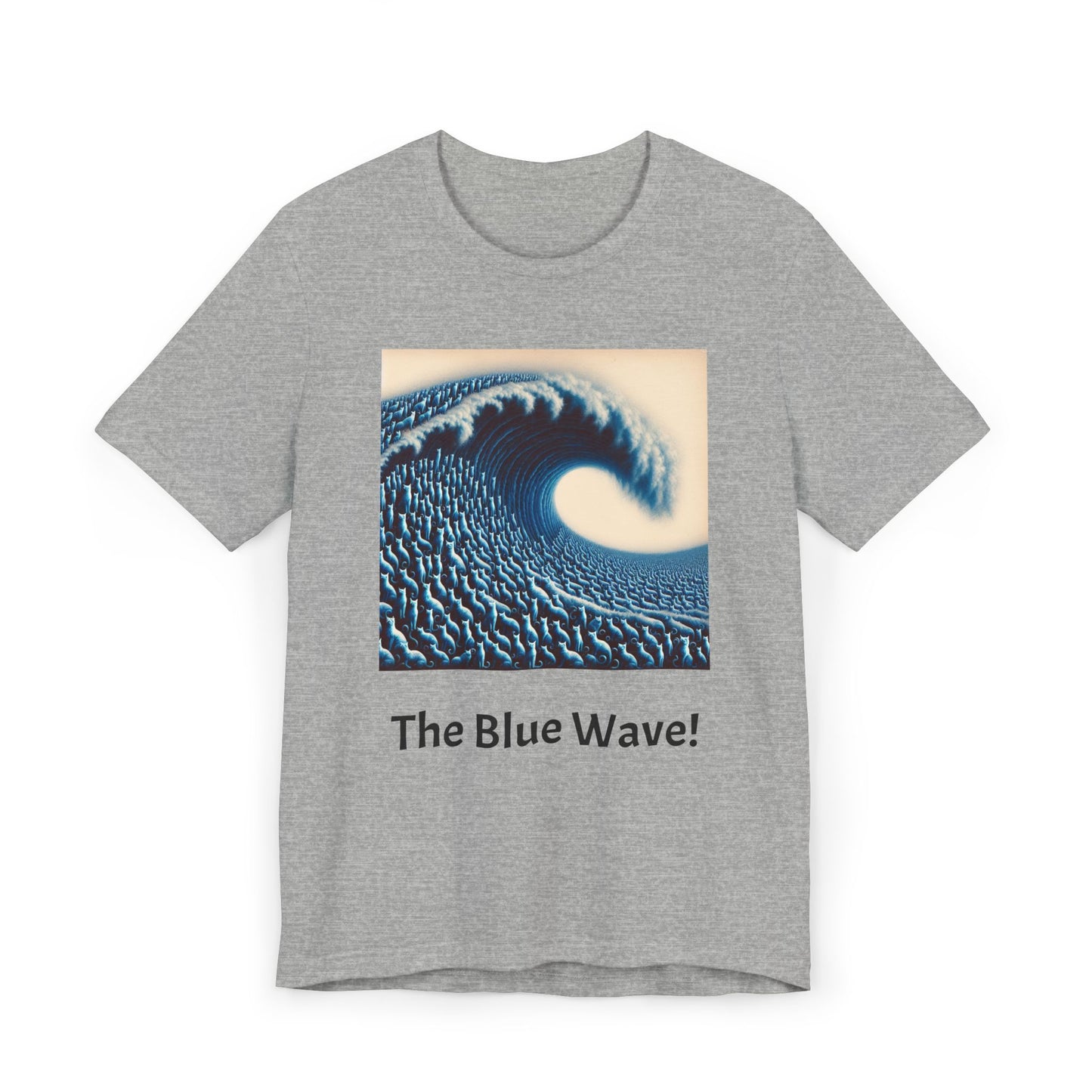 Blue Wave With Cats T-Shirt