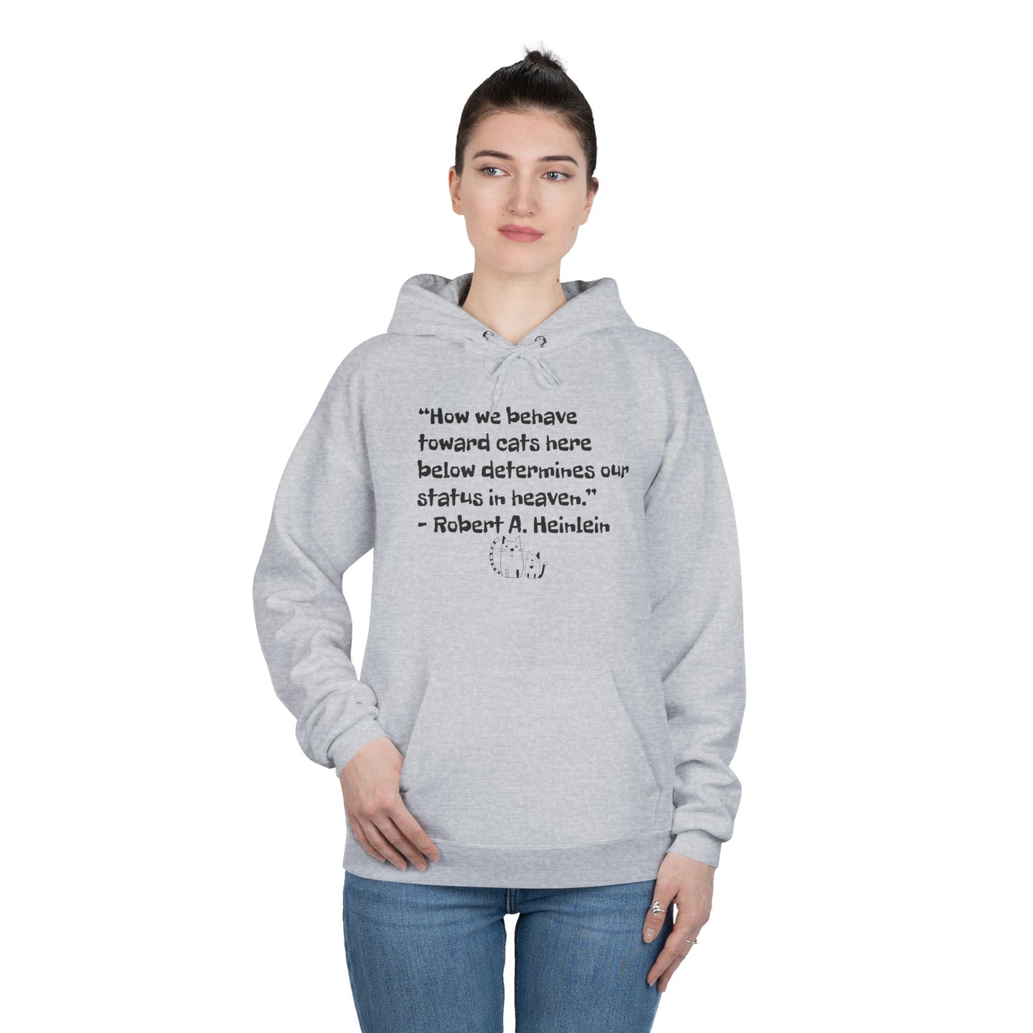 Heinlein Cat Quote Unisex EcoSmart® Pullover Hoodie Sweatshirt