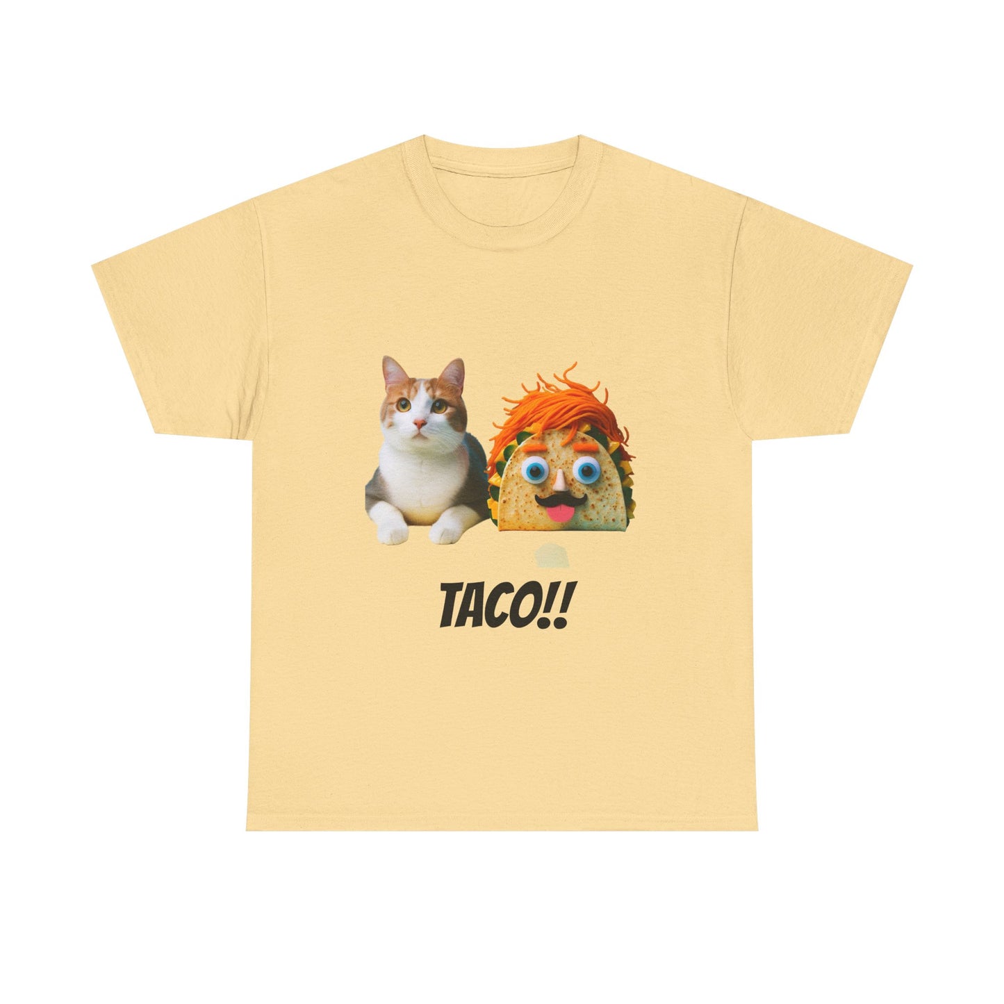 Funny Cat Taco Tee, Unisex Cotton T-Shirt, Gift for Cat Lovers, Cute Pet Shirt, Funny Animal Apparel, Birthday Gifts