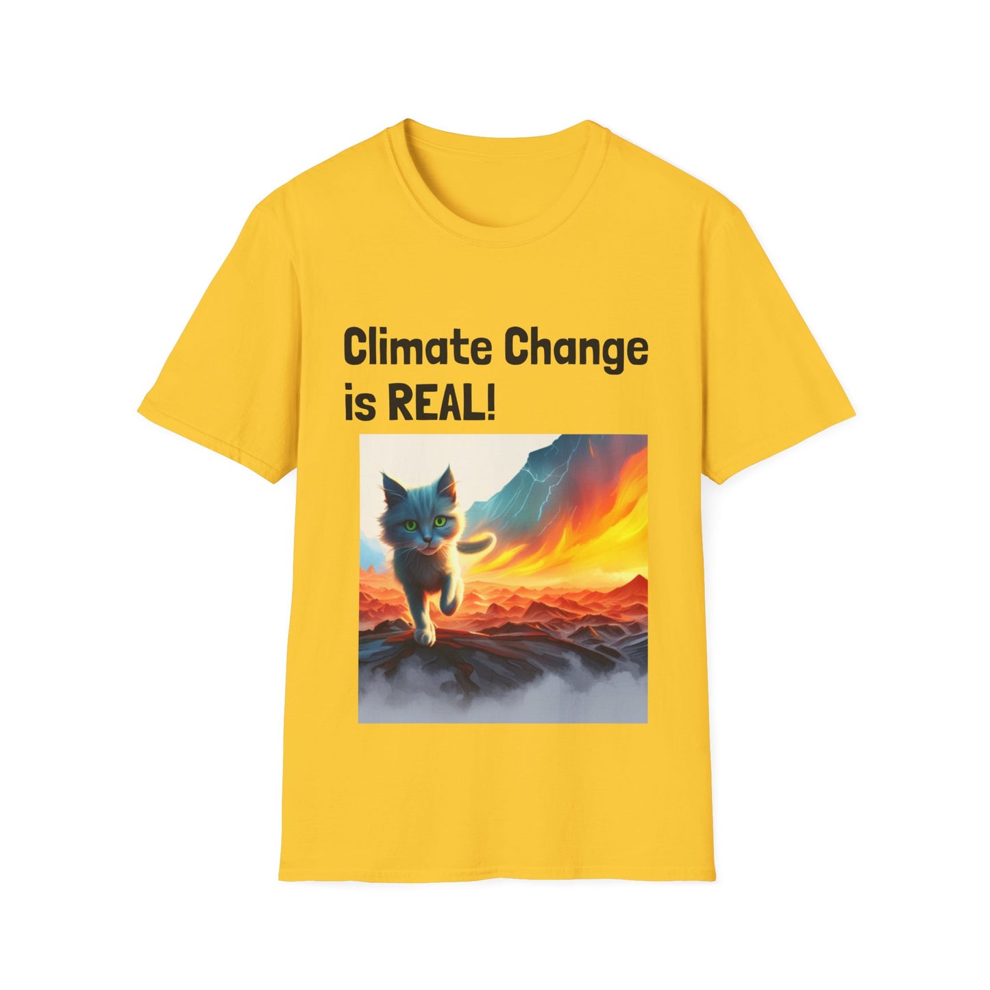 Cat Themed Climate Change T-Shirt