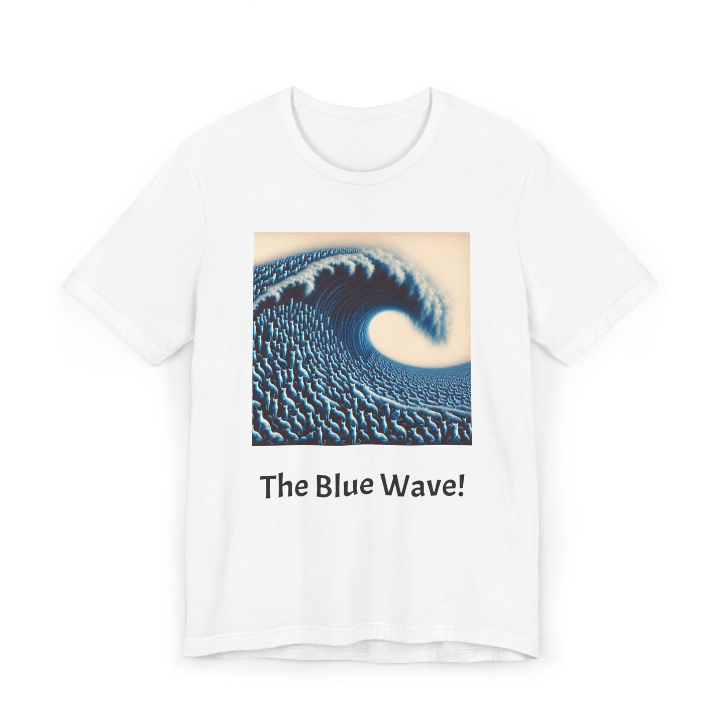 Blue Wave With Cats T-Shirt