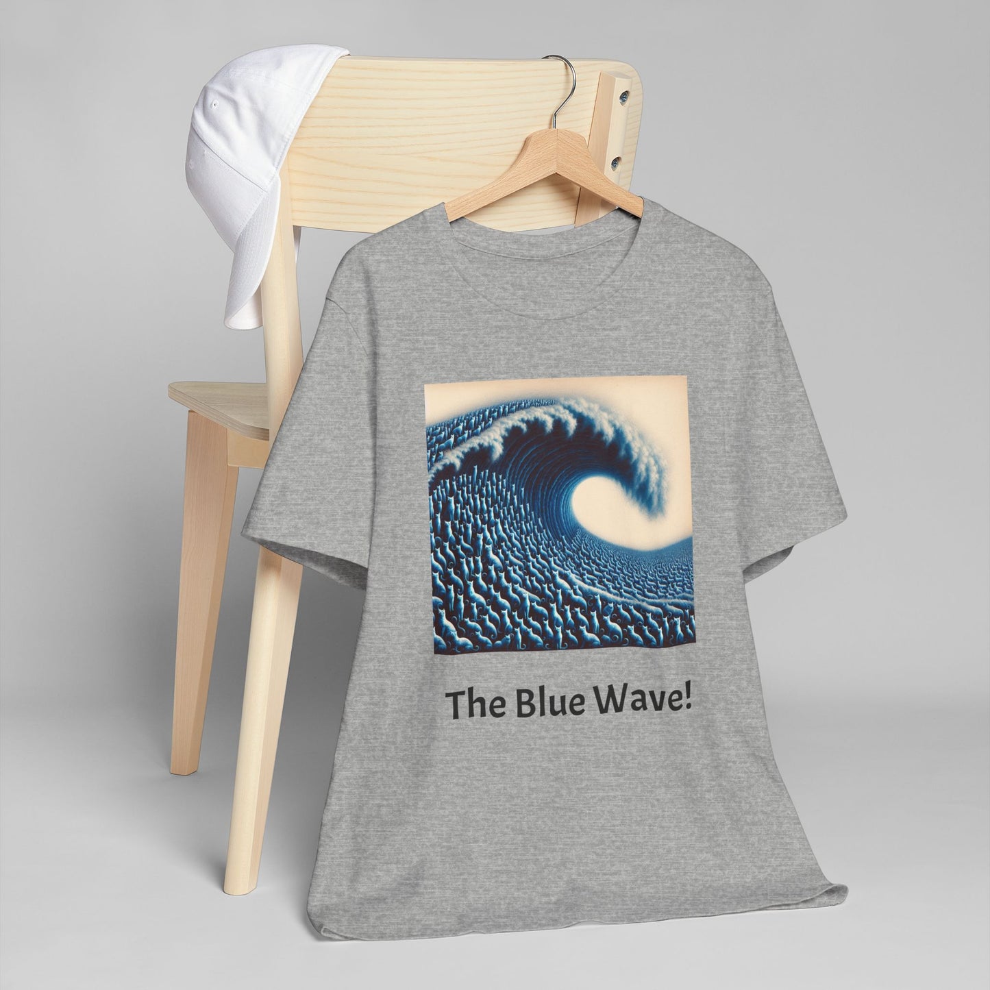 Blue Wave With Cats T-Shirt