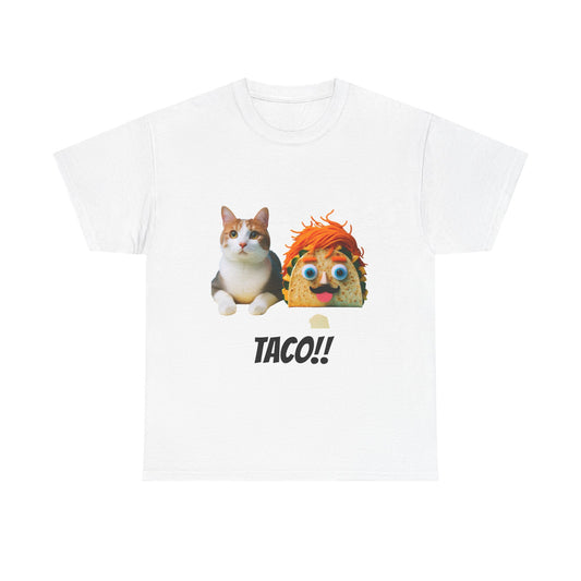 Funny Cat Taco Tee, Unisex Cotton T-Shirt, Gift for Cat Lovers, Cute Pet Shirt, Funny Animal Apparel, Birthday Gifts