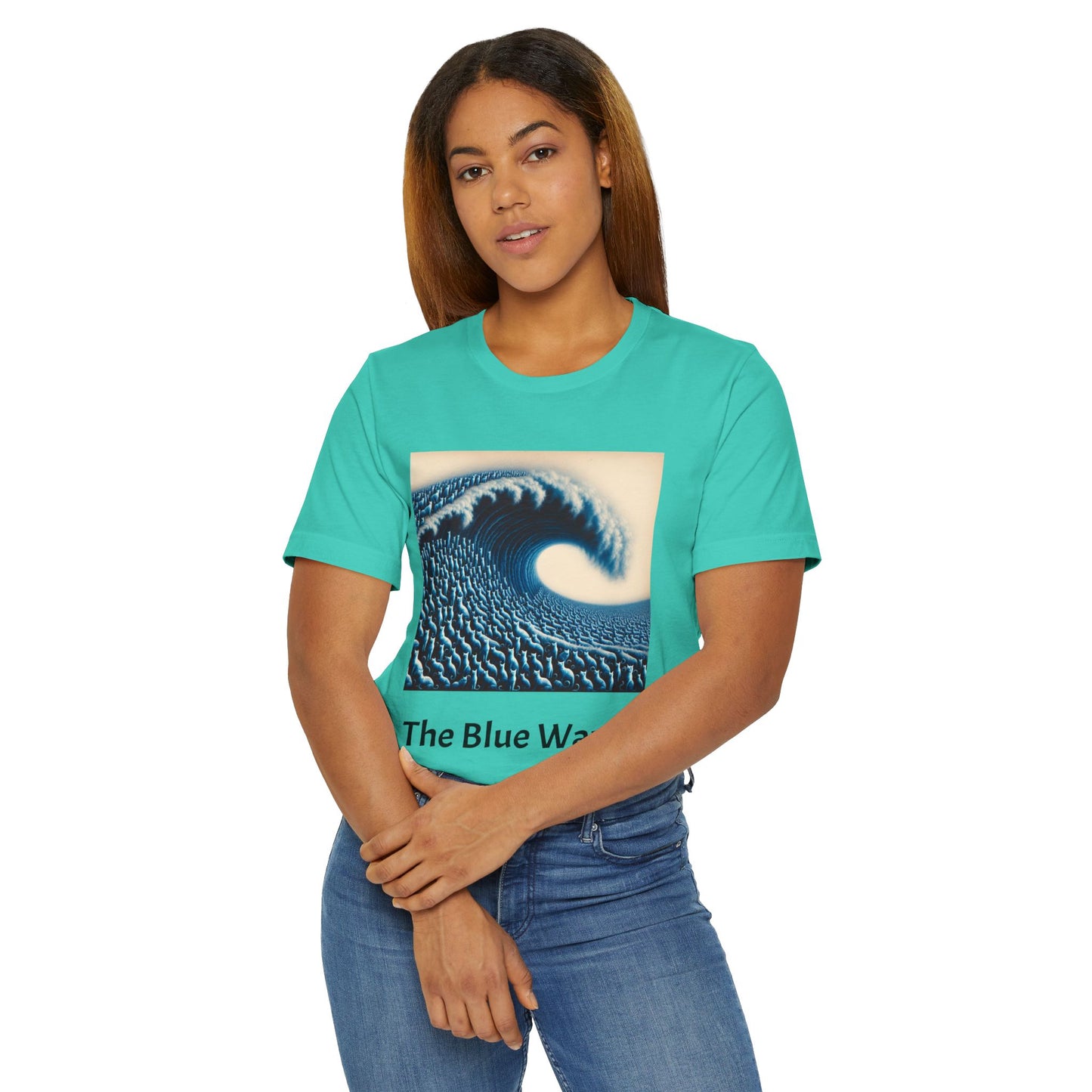 Blue Wave With Cats T-Shirt