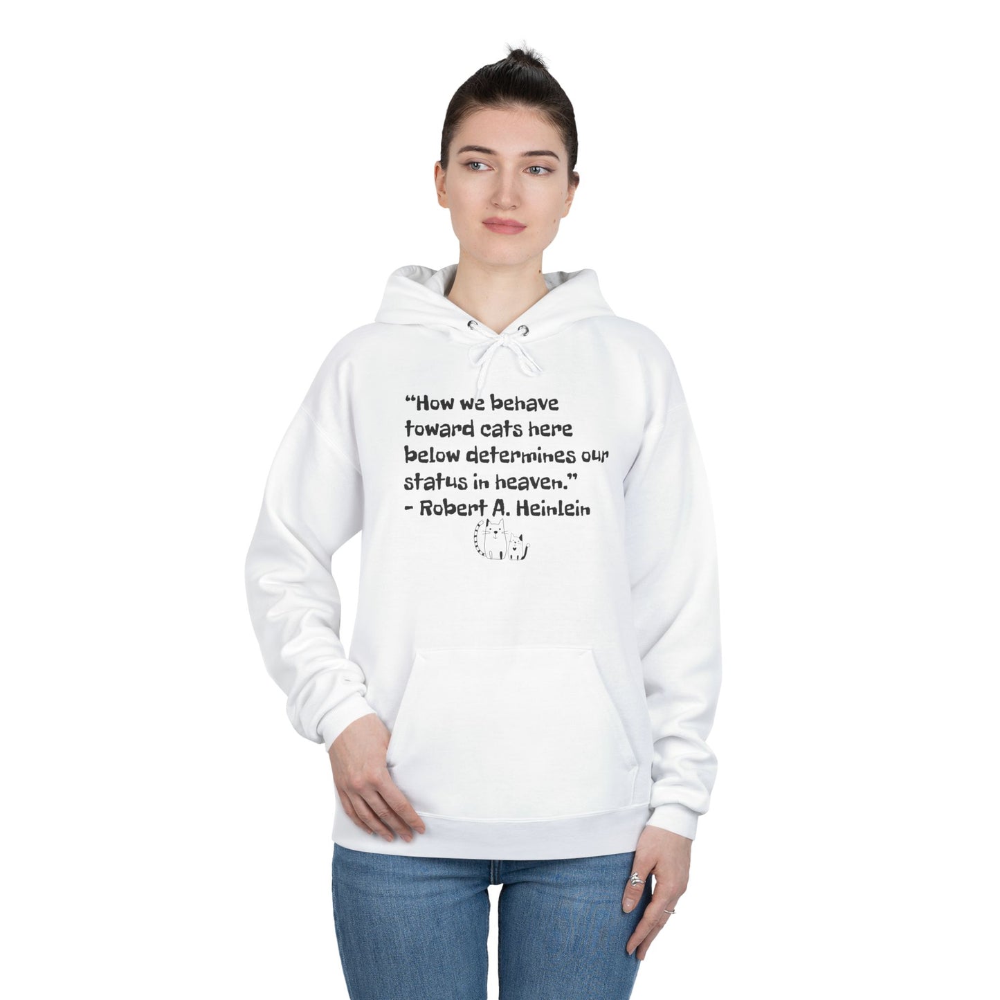Heinlein Cat Quote Unisex EcoSmart® Pullover Hoodie Sweatshirt